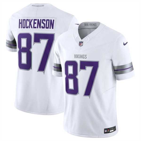 Men & Women & Youth Minnesota Vikings #87 T.J. Hockenson White F.U.S.E. Winter Warrior Limited Stitched Jersey->minnesota vikings->NFL Jersey